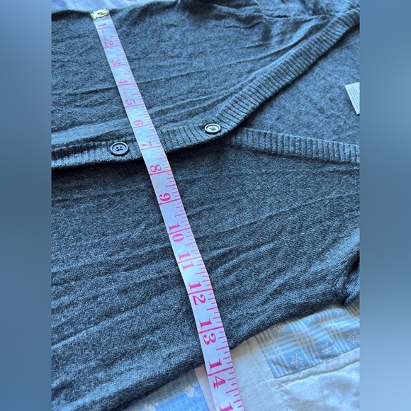 Vintage 725 Originals Womens Charcoal Cozy Core Coquette Ruffled Sleeve Cardigan - Picture 10 of 11